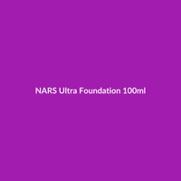 NARS Ultra Foundation 100ml bottle, showcasing its luxurious packaging and highlighting key benefits like hydration and anti-aging.