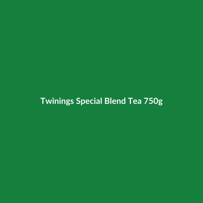 Twinings Special Blend Tea 750g package, featuring the Twinings logo and indicating it's organic and gluten-free.