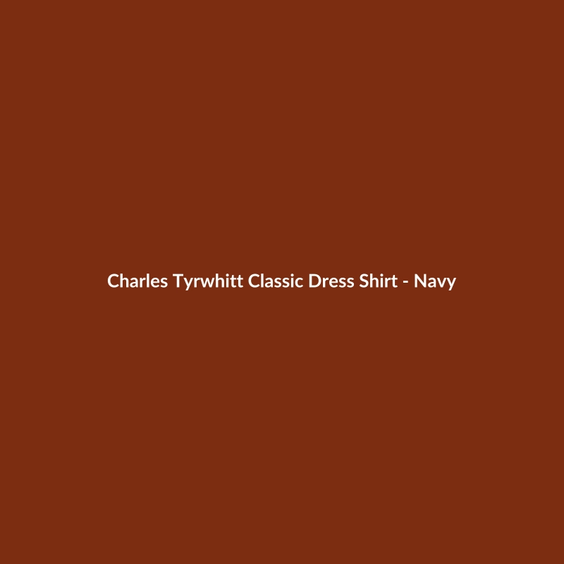 Charles Tyrwhitt Classic Navy Dress Shirt for men, featuring an athletic fit and denim material.