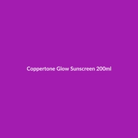 Coppertone Glow Sunscreen 200ml bottle, featuring a radiant finish and protection against sun damage.