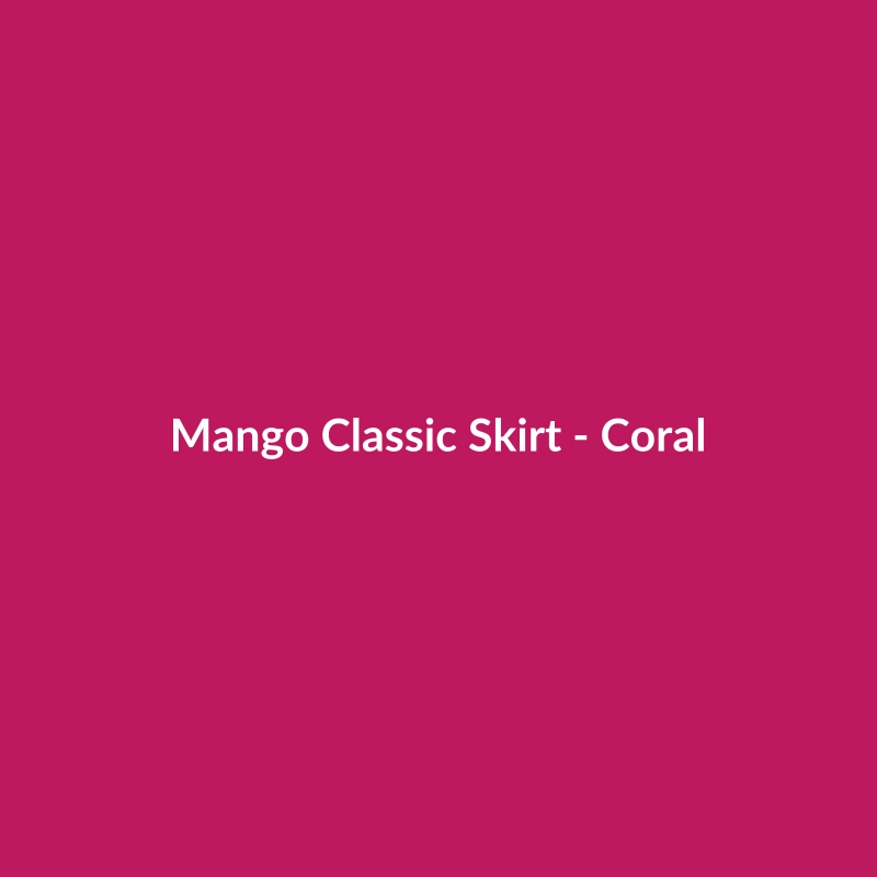 Mango Classic Skirt in Coral, a women's leather skirt for weekend wear, available in various sizes.