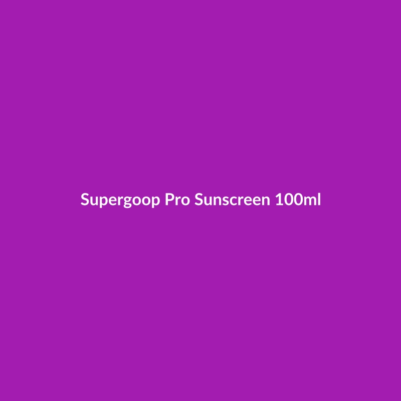 Supergoop! Pro Sunscreen 100ml bottle, formulated for sensitive skin with peptides, salicylic acid, and glycerin.