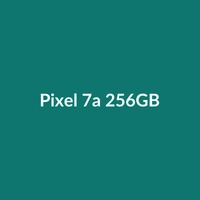 Google Pixel 7a 256GB smartphone in Red, Silver, Desert Titanium, and White colors with a free case.