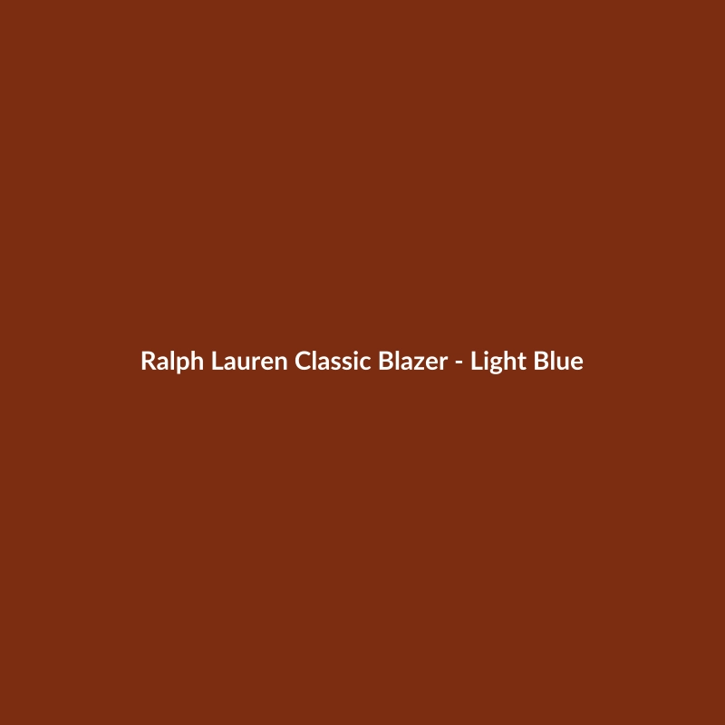 Ralph Lauren Classic Blazer in light blue suede for men, featuring a regular fit and available in various sizes.