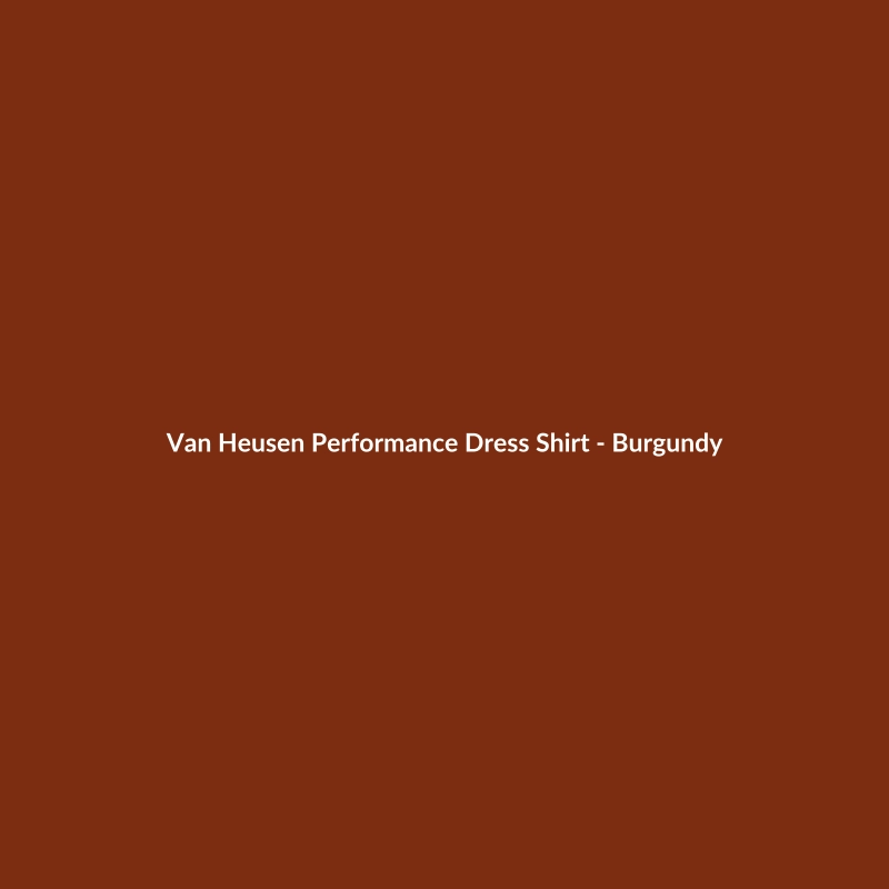 Van Heusen Burgundy Performance Dress Shirt for Men with Athletic Fit, made from Cashmere Blend.