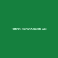 Toblerone Premium Chocolate bar, 500g, featuring its iconic triangular shape and nutty nougat.