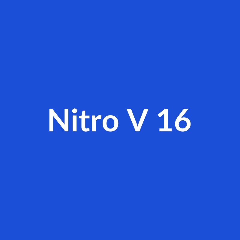 Acer Nitro V 16 laptop in White/Silver/Blue with Intel Core Ultra 5, NVIDIA RTX 5070 Ti, 64GB RAM, and 2TB SSD.