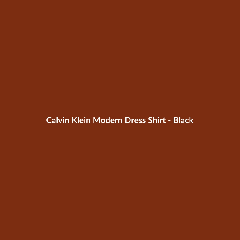 Calvin Klein Modern Dress Shirt in Black, featuring a classic fit and made from wool.