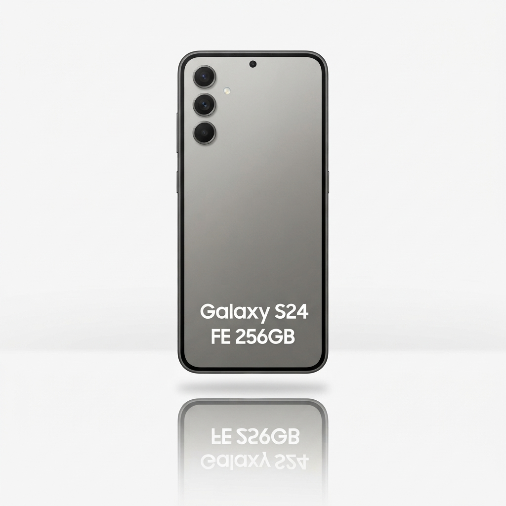 Samsung Galaxy S24 FE 256GB smartphone in Green, showing its 108MP camera and large display.