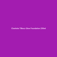 Charlotte Tilbury Glow Foundation 250ml bottle, formulated for sensitive skin with dark spot correcting ingredients.
