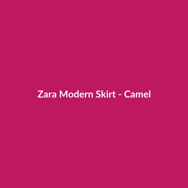 Zara Modern Skirt in Camel, a stylish women's cotton skirt suitable for parties and Fall/Winter occasions.
