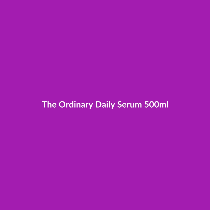 The Ordinary Daily Serum 500ml bottle, formulated with Vitamin C, Niacinamide, and Salicylic Acid for combination skin.