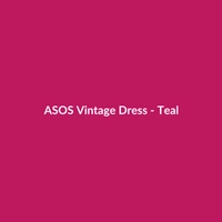 ASOS Vintage Dress in Teal, a formal women's polyester dress with black and white accents, available in various sizes.