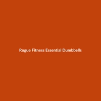 Rogue Fitness Essential Dumbbells, 50lbs, available in Blue, Black, Orange, and White, for advanced weightlifting.
