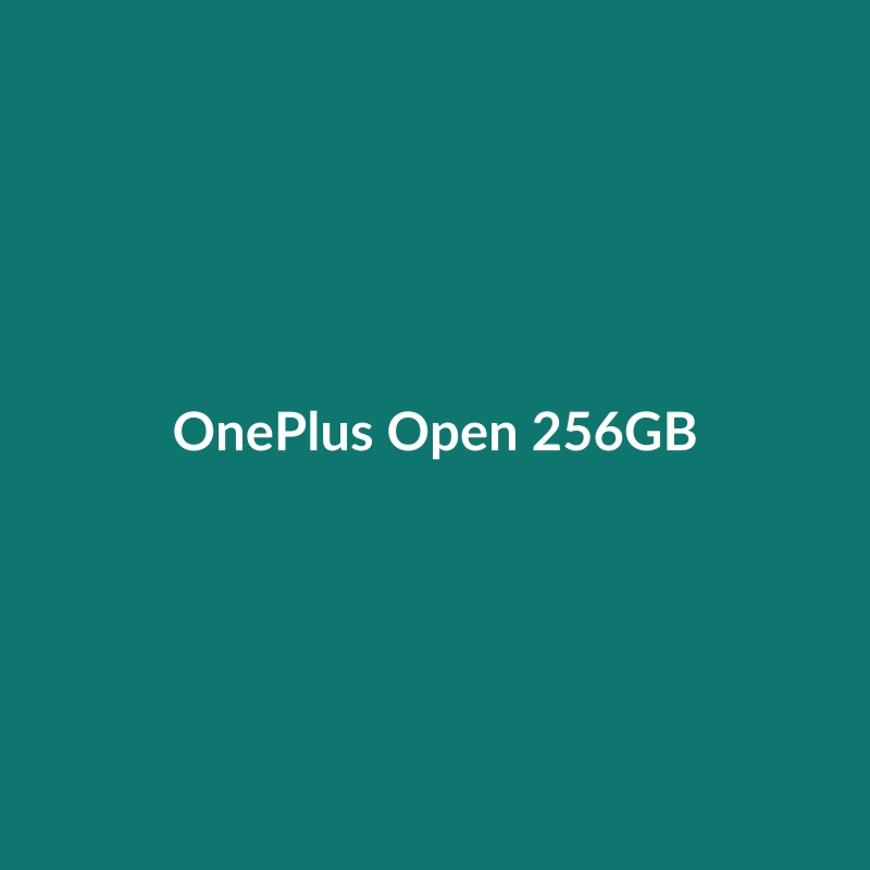 OnePlus Open 256GB smartphone in Titanium Gray, showcasing its foldable design and camera.