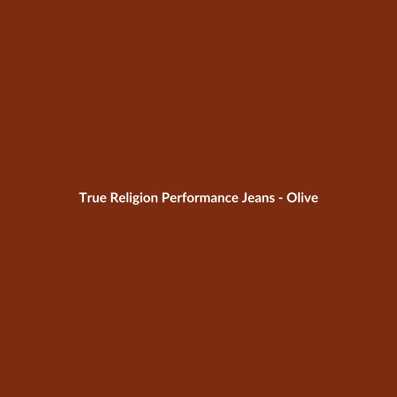 True Religion Performance Jeans in Olive, Slim Fit for Men