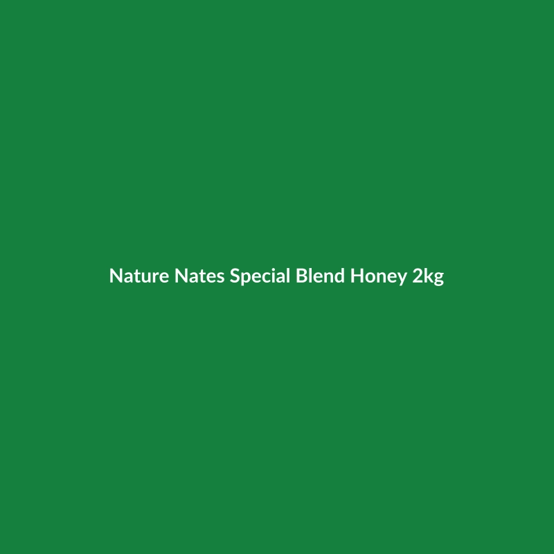 Nature Nate's Special Blend Honey 2kg jar, a sweet and gluten-free honey product from the USA.