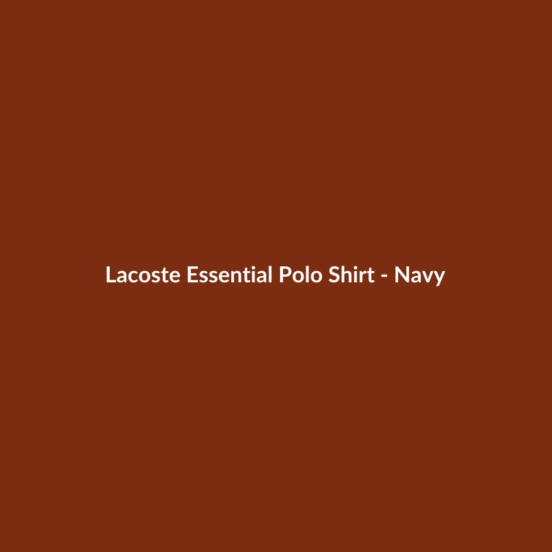 Lacoste Essential Navy Merino Wool Polo Shirt for Men, Classic Fit, available in sizes XS to 3XL.