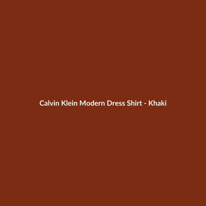Calvin Klein Modern Dress Shirt in Khaki, Men's Relaxed Fit, made from Leather.