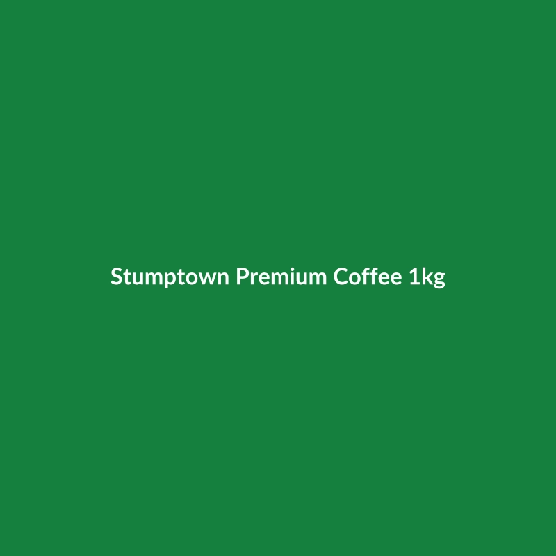 Bag of Stumptown Premium Coffee, 1kg, featuring organic and vegan certifications.