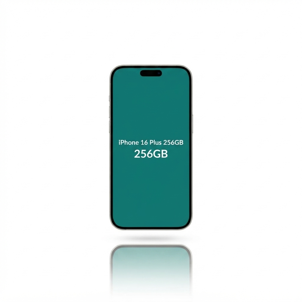 iPhone 16 Plus 256GB in Titanium Gray, showcasing its large 6.9-inch screen and sleek design.