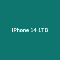 iPhone 14 in Black with 1TB storage, featuring a 50MP camera and 6.5-inch screen.