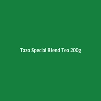 Tazo Special Blend Tea 200g package, featuring the Tazo logo and indicating it's a vegan product from India.