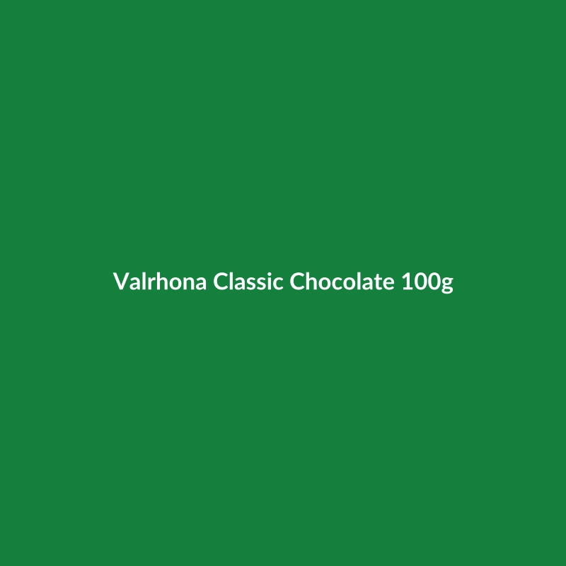 Valrhona Classic Chocolate bar, 100g, organic and gluten-free, with Colombian origin.