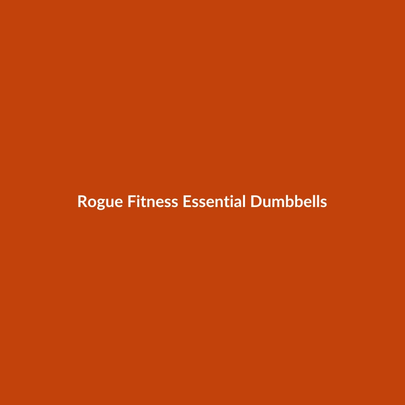 Rogue Fitness Essential Dumbbells, 50lbs, available in Blue, Black, Orange, and White, for advanced weightlifting.
