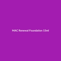 MAC Renewal Foundation 15ml bottle, formulated for oily skin with ceramides and squalane to combat dullness.