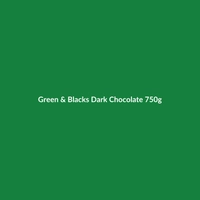 Large 750g bar of Green & Black's Organic Dark Chocolate, showing its rich dark color.