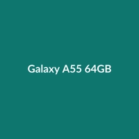 Samsung Galaxy A55 64GB smartphone in Black, Red, Natural Titanium, White, or Green with 48MP camera and 5G connectivity.