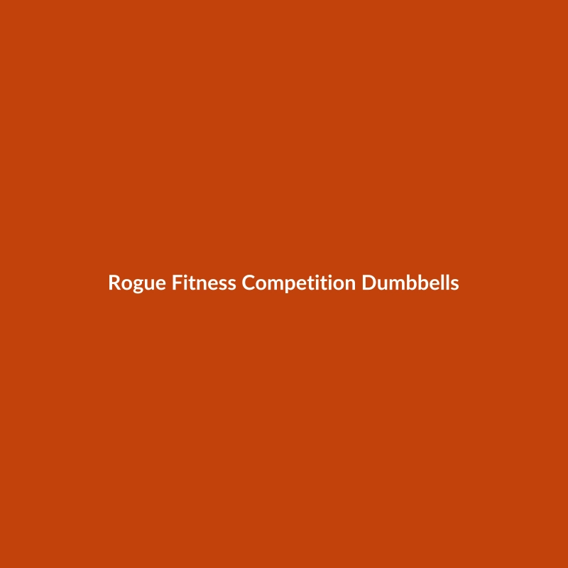 Rogue Fitness Competition Dumbbells in Orange, Neon Yellow, Gray, and Black, weighing 15lbs each.
