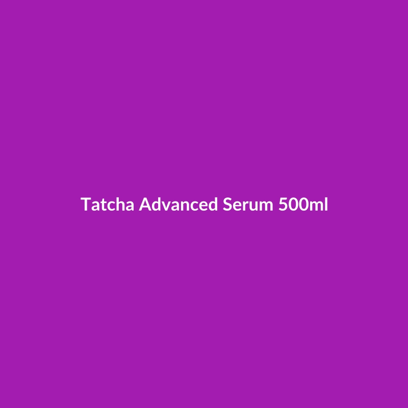 Tatcha Advanced Serum 500ml bottle, featuring a luxurious design, highlighting its benefits for combination skin and hydration.