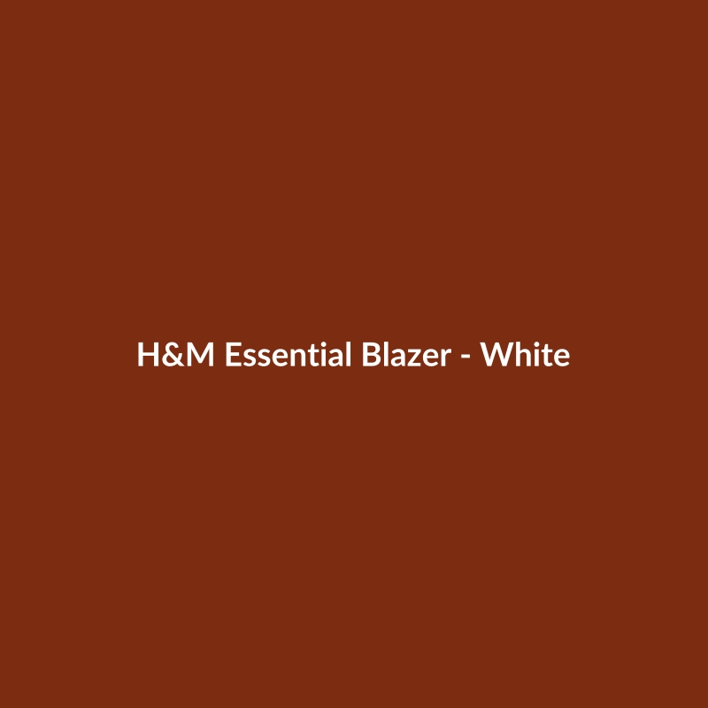 H&M Essential Blazer in White, Men's Tailored Fit Nylon Blazer