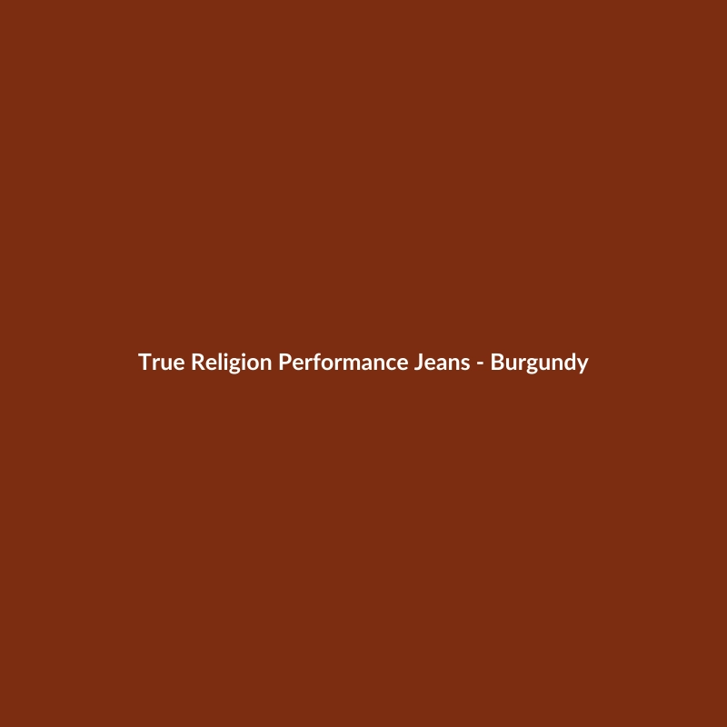 True Religion Performance Jeans in Burgundy, Men's Athletic Fit, Wool Blend