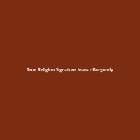 True Religion Signature Suede Jeans in Burgundy for Men, Regular Fit, available in sizes S, M, XL, XXL.