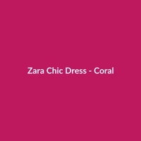 Zara Chic Dress in Coral, a women's cotton work dress available in sizes M, 0, 10, XXS, XL.
