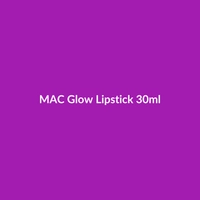 MAC Glow Lipstick 30ml tube with anti-aging ingredients like Peptides, Niacinamide, and Vitamin C.