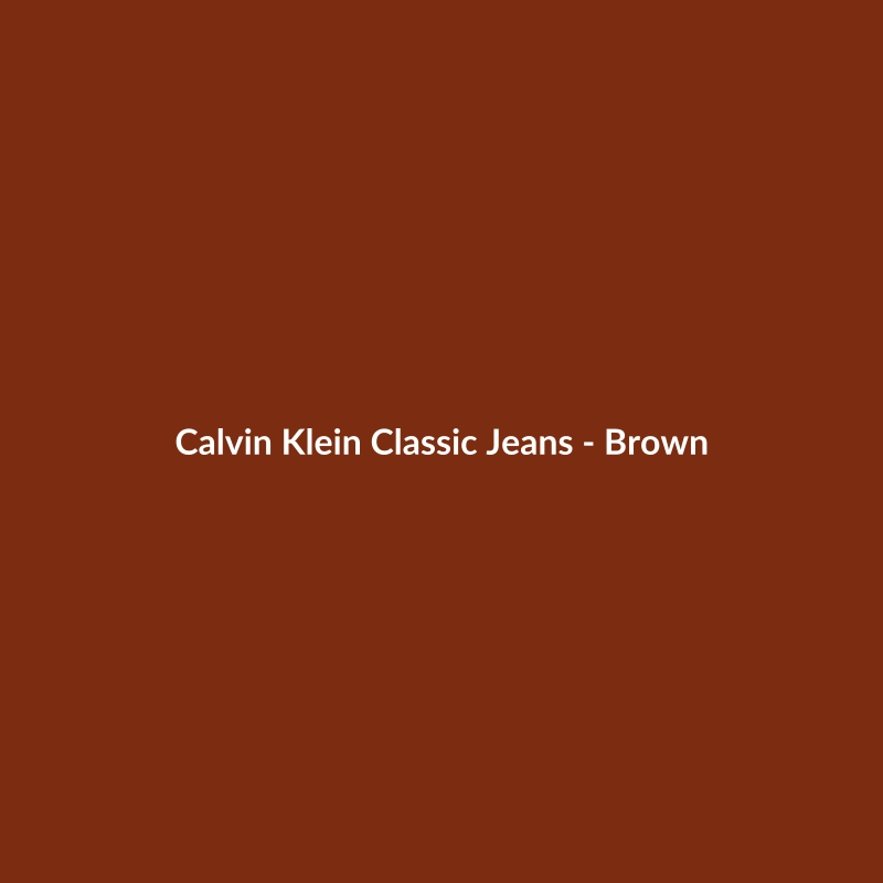 Calvin Klein Classic Jeans in Brown for Men, featuring a tailored fit and 100% cotton material.