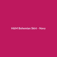 H&M Bohemian Skirt in Navy Denim, featuring a relaxed fit and casual style, suitable for women.
