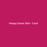 Mango Classic Skirt in Coral, a women's leather skirt for weekend wear, available in various sizes.