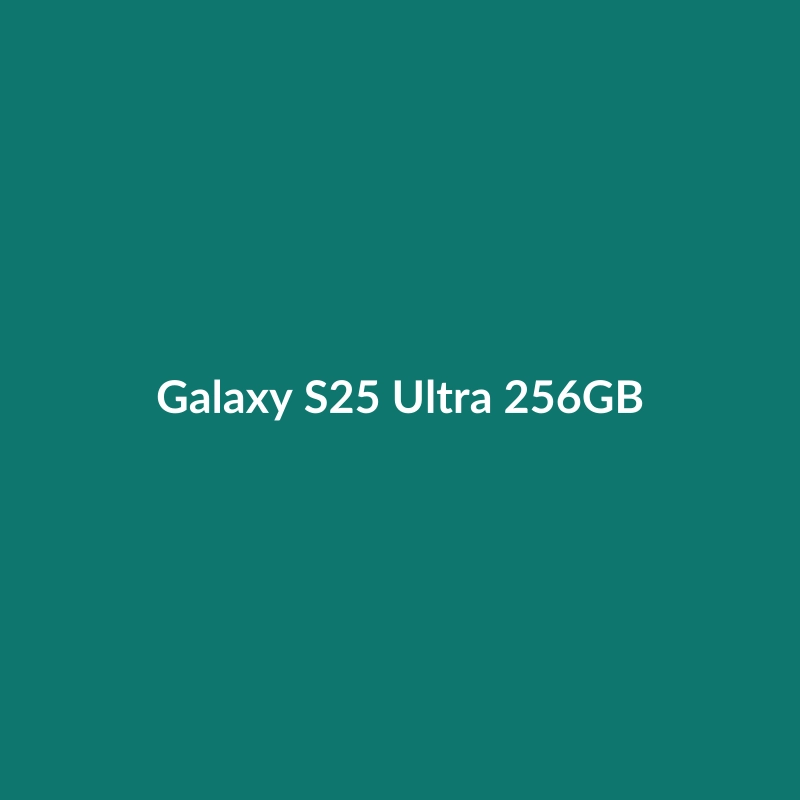 Samsung Galaxy S25 Ultra 256GB smartphone in Black, White, Silver, Desert Titanium, or Gold.