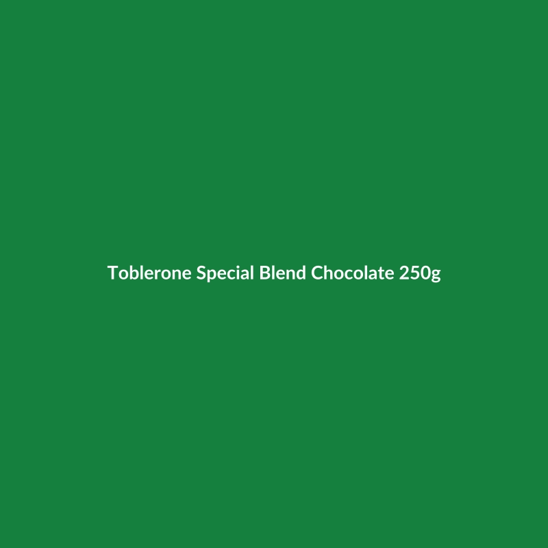 Toblerone Special Blend Chocolate bar, 250g, featuring the iconic triangular shape and unique blend.
