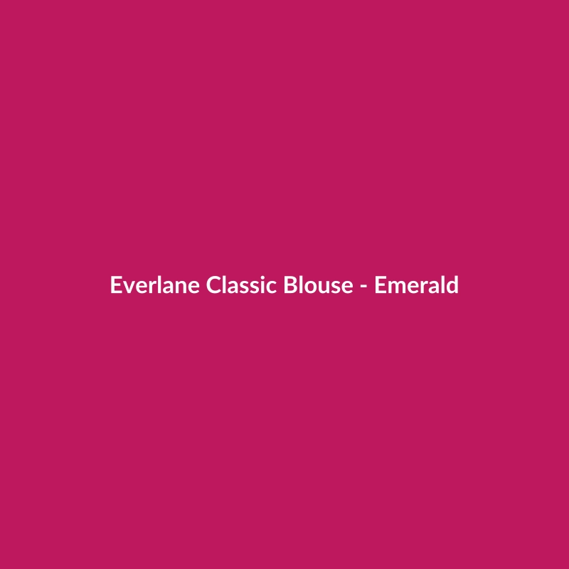 Everlane Classic Blouse in Emerald, made of silk, available in women's sizes.