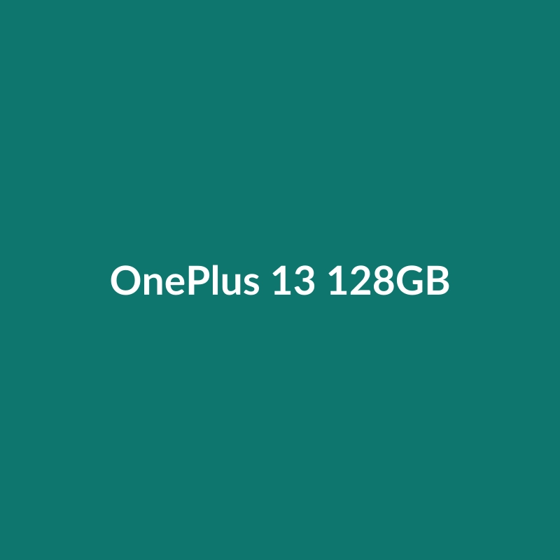 OnePlus 13 128GB smartphone in Desert Titanium and Pink colors, featuring a large screen and camera.