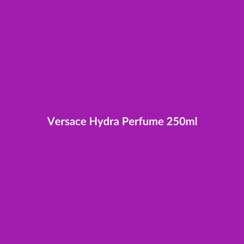Bottle of Versace Hydra Perfume 250ml, a vegan and cruelty-free fragrance for sensitive skin.