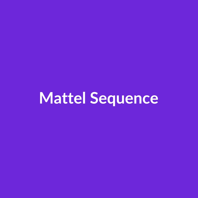 Mattel Sequence board game box, featuring colorful cards and game pieces, suitable for family play.