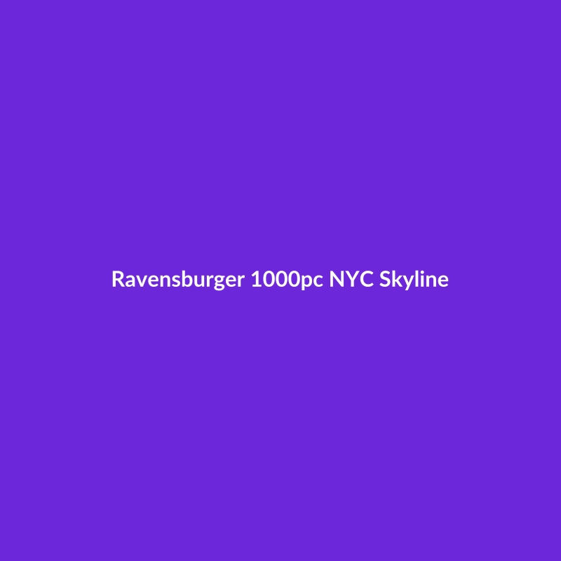 Ravensburger 1000 piece puzzle featuring a detailed illustration of the New York City skyline at dusk.