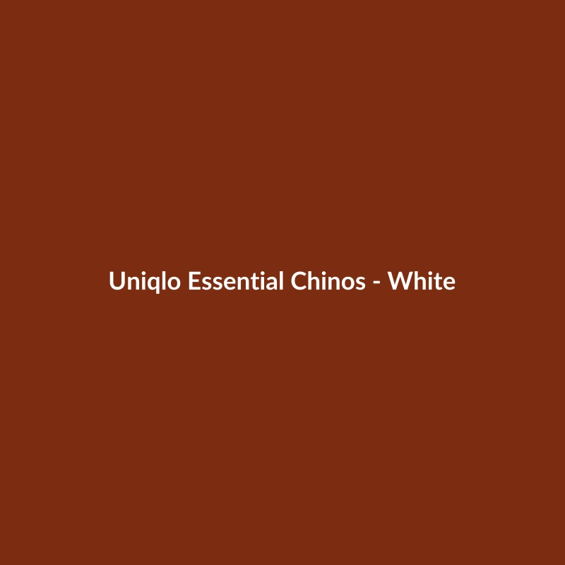 Uniqlo Essential Chinos in White for Men, featuring a relaxed fit and cotton blend material.